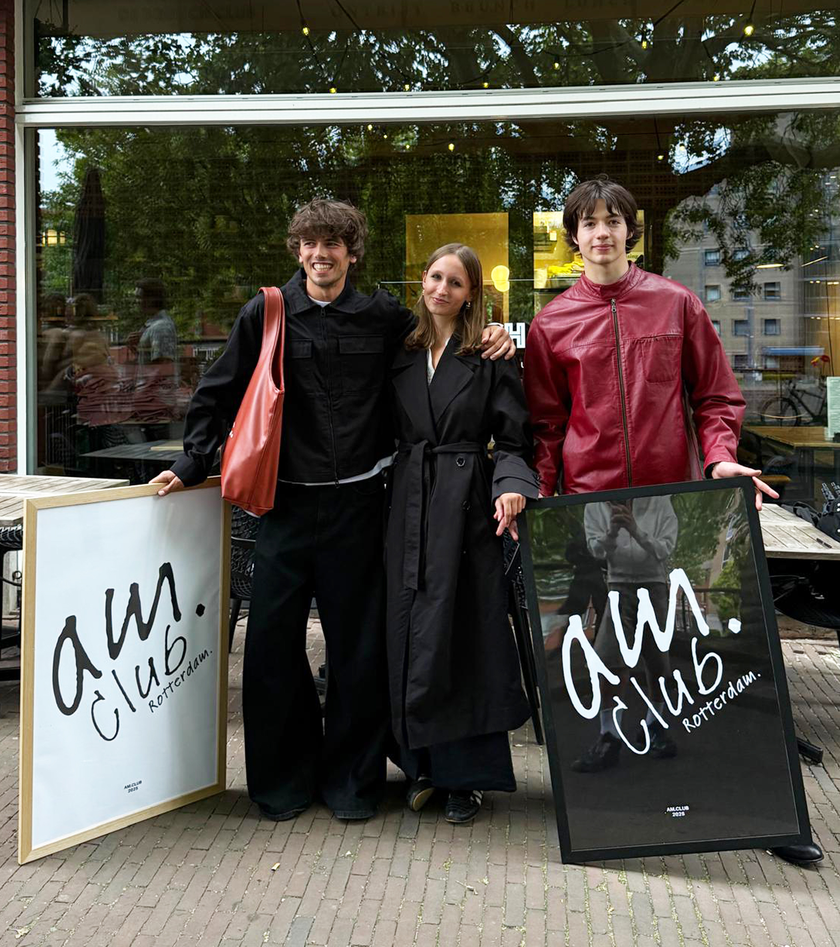 From left to right, Filip Latoszek, Mela Konarska, Mateusz Spirydon, the founders of AM Club