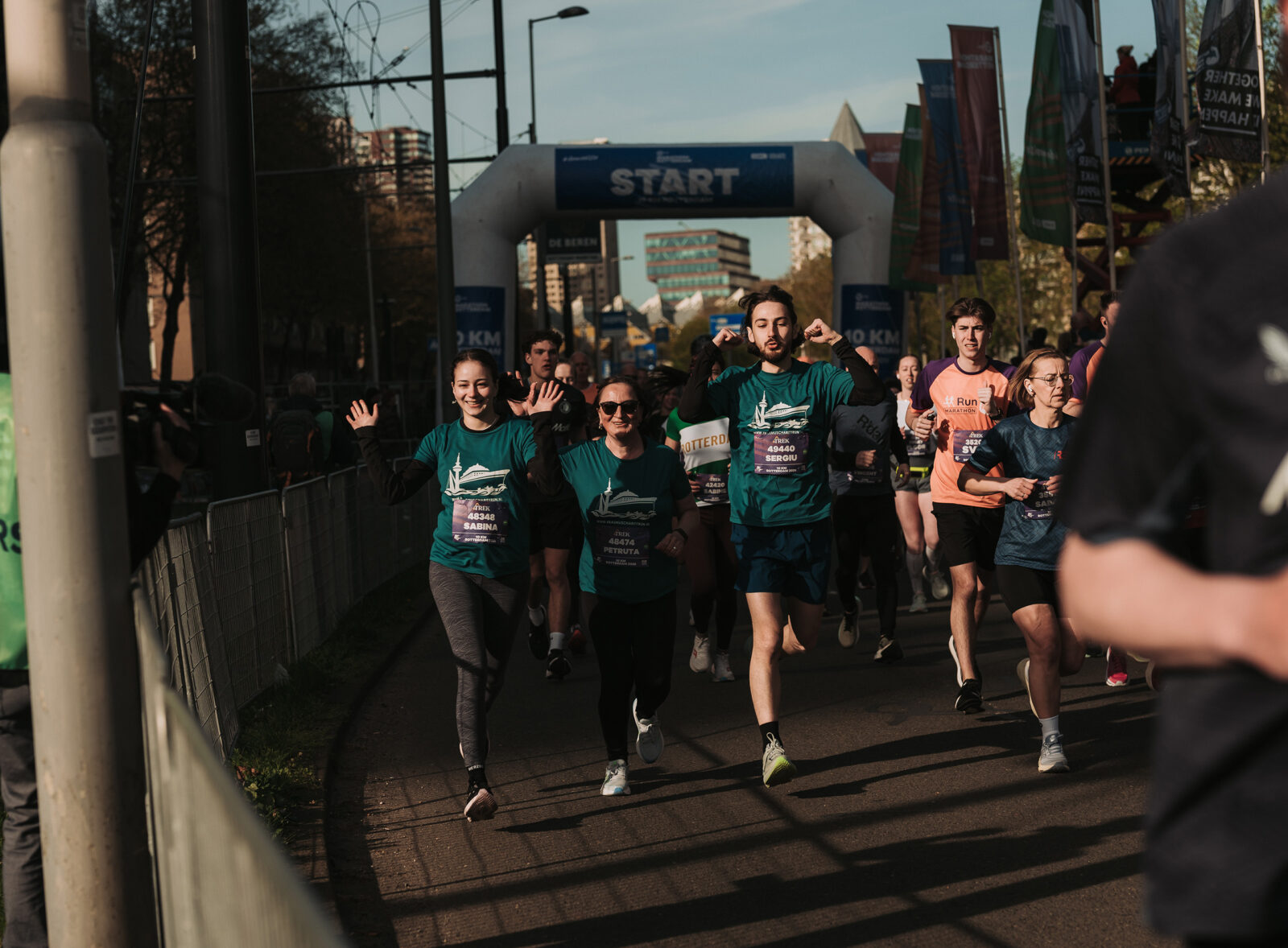 Enthusiastic participants of the Erasmus Charity Run are on their way during their race.