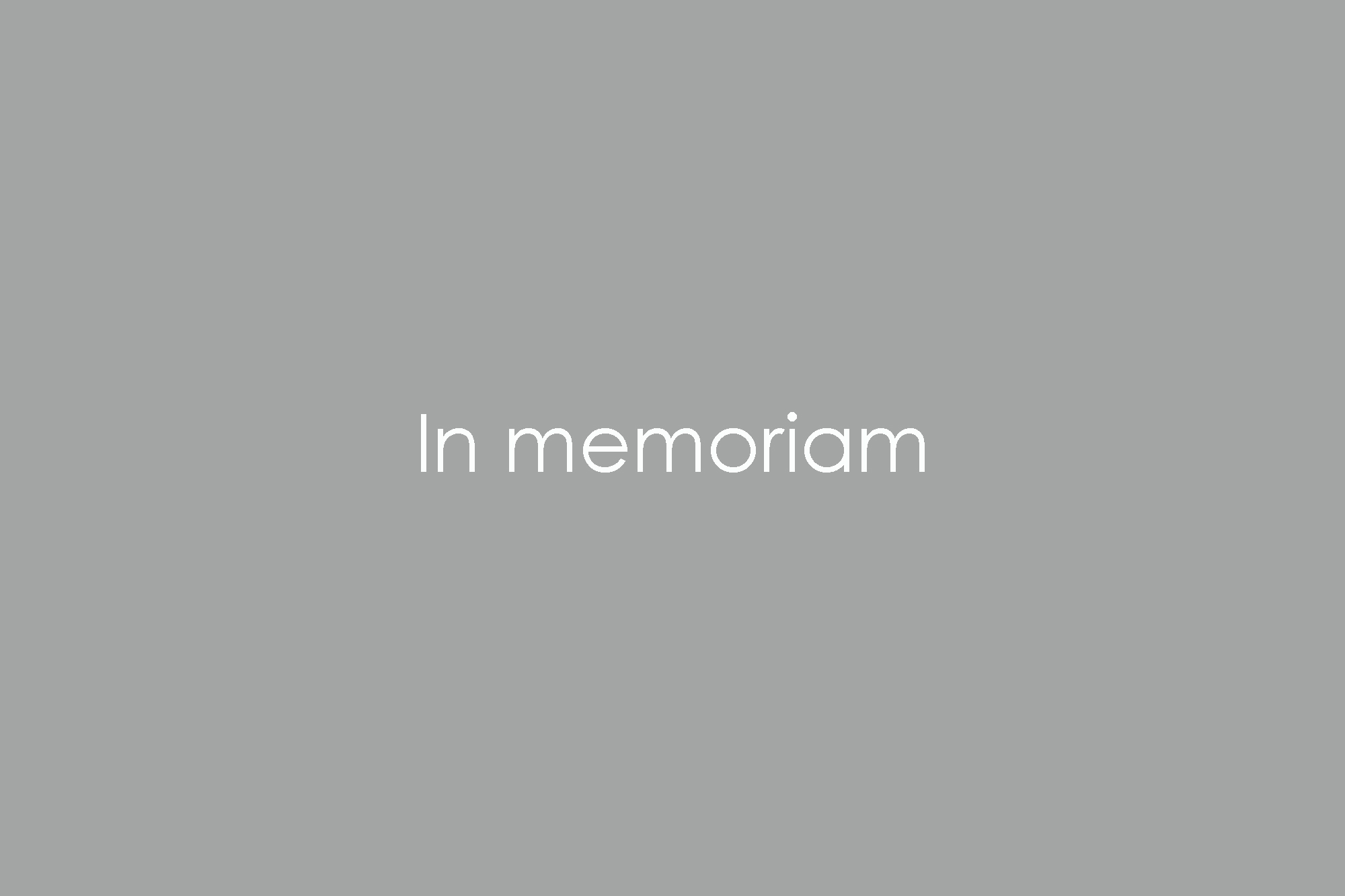 In memoriam